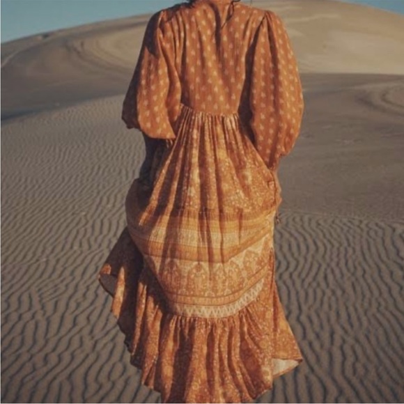 Spell & the Gypsy Utopia Short Sleeve Midi Dress, Color Cinnamon, Size M, NWT - Picture 6 of 17